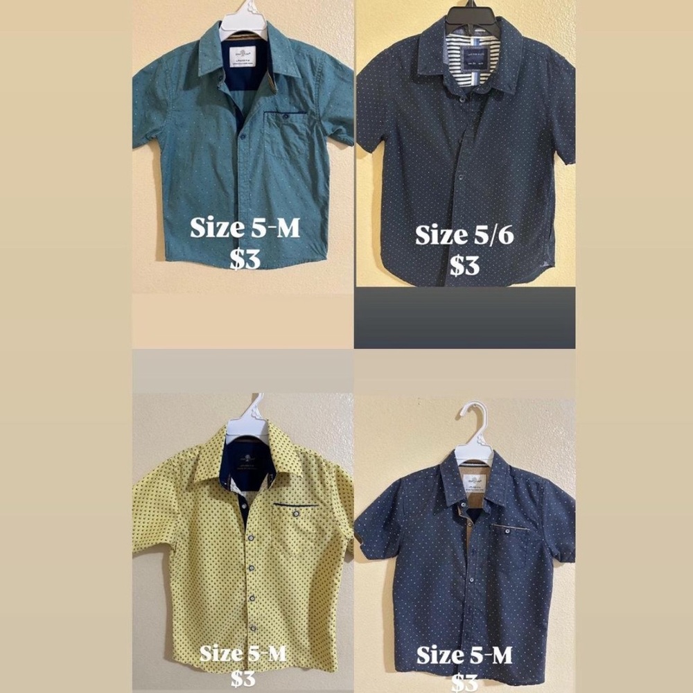 Boys' Polka Dot and Solid Shirts Set